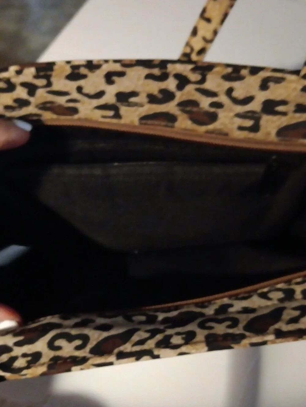 Designer Like Leopard Print Satchel - Brown and Black